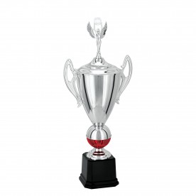 Troféu Prata Vermelho 68cm