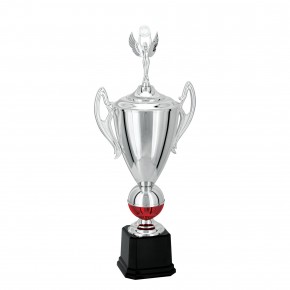 Troféu Prata Vermelho 68cm